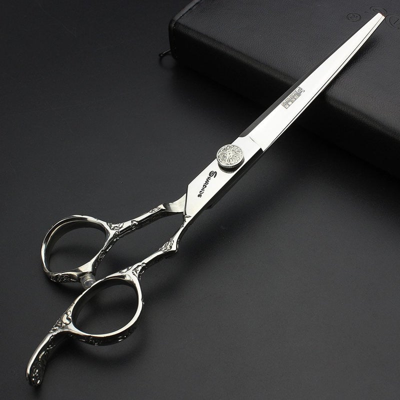 SHARONDS 6/7-Inch Professional Hair Scissors Haircut Rose Pattern Hair Scissors Styling Tools Japanese Stainless Steel Scissor Set (7-in cutting scissors) - Image 3